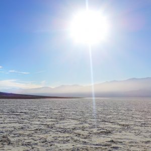 Sun on Death Valley salt flats